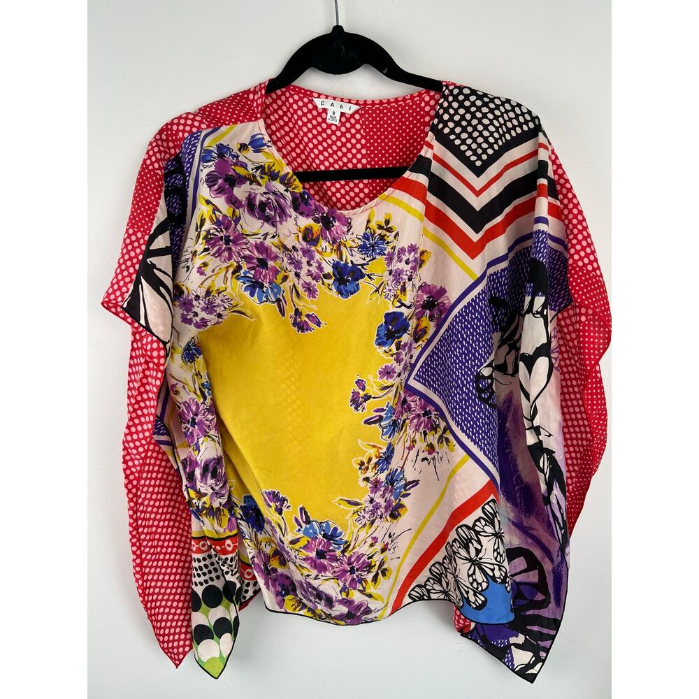Cabi Artist Silk Butterfly Print Kimono Top Small NO BELT